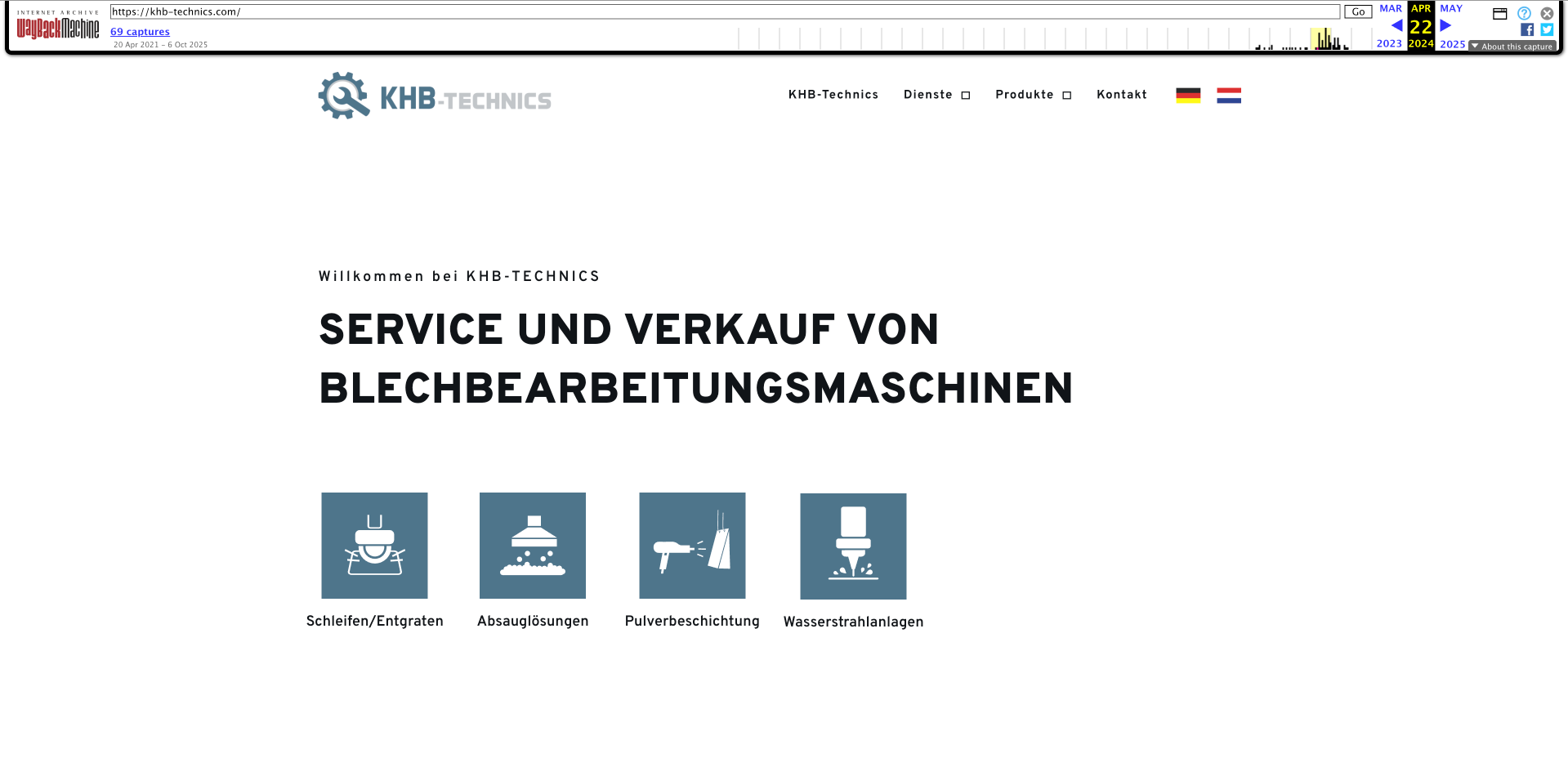 KHB-Technics website voor de redesign